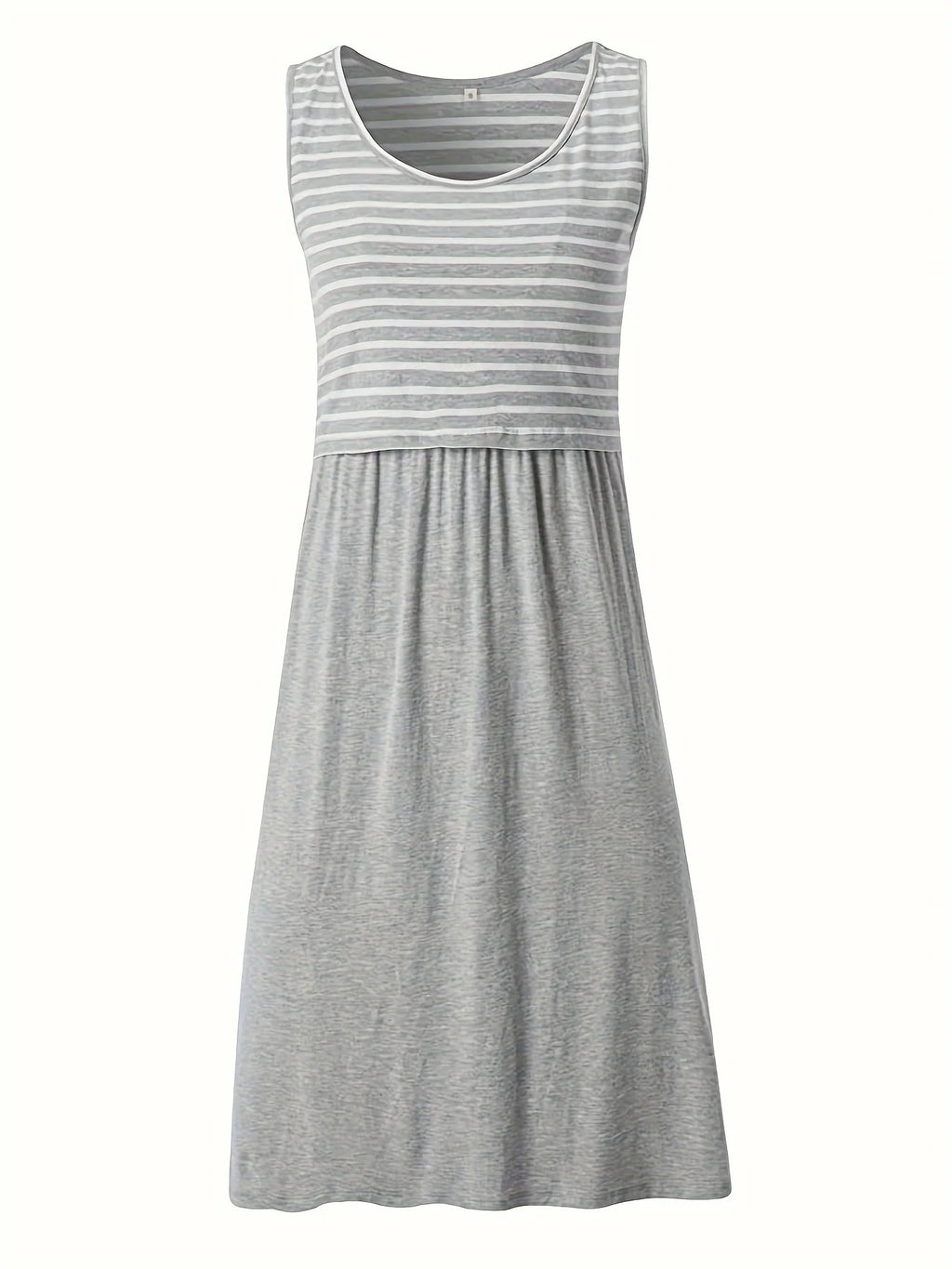 Maternity Nursing Sleeveless Mini Dress Stripe Splicing Comfortable Maternity Wear for Pregnant Women