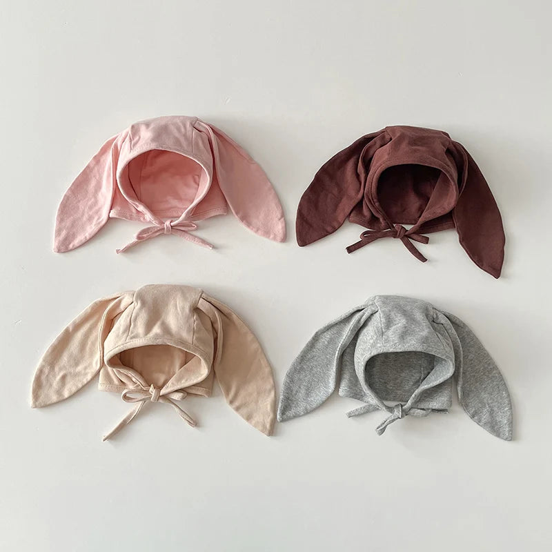 Cotton Newborn Hat Bunny Long Ears Infant Bonnet Baby Beanie Hats for Girls Boys Accessories Autumn Korean Toddler Cap 0-12M
