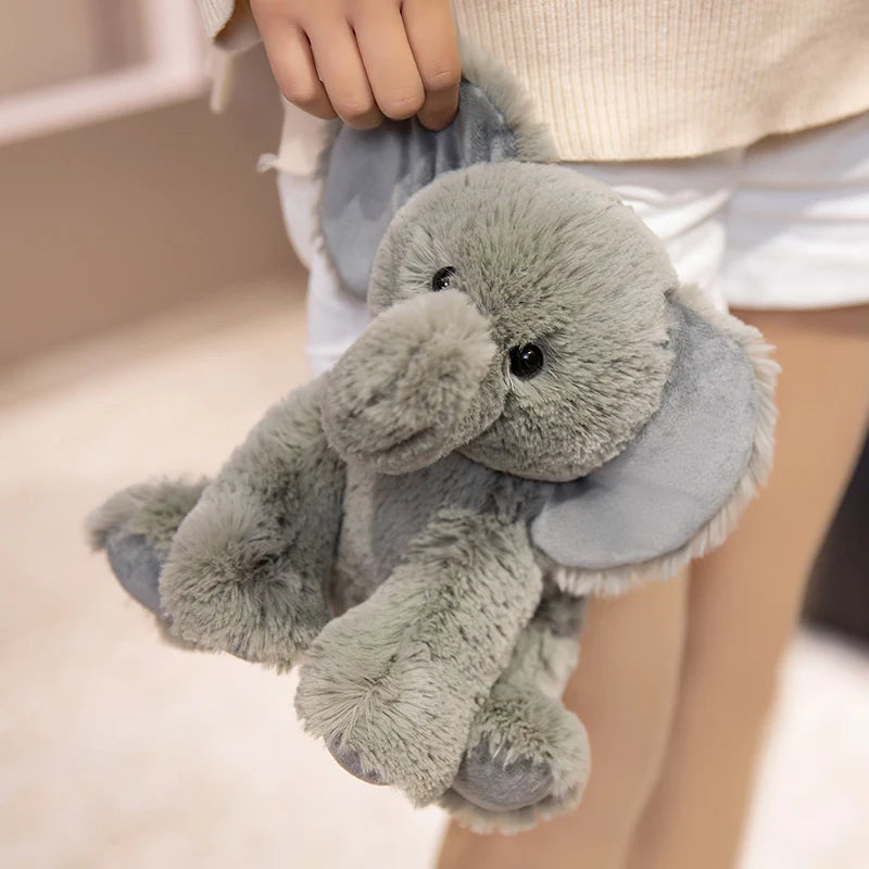 Nice 23cm Lifelike Stuffed Jungle Animal Dolls - Sitting Tiger Elephant Monkey Leopard Plush Simulation Forest Toys for Kids