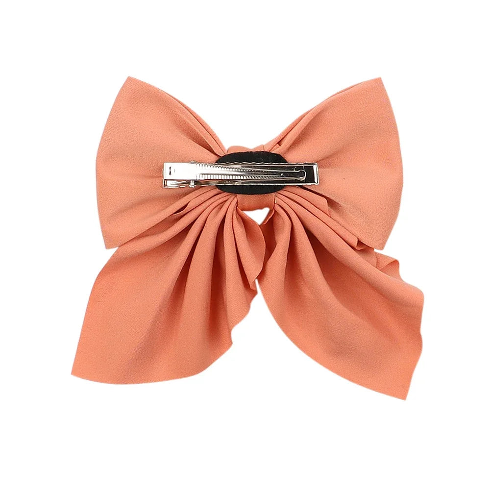 5Piece Mixed Color Ribbon Bow Girls Hair Clips Elegant Solid Color Bow Hair Accessories Hair Clips for Girls Headwear