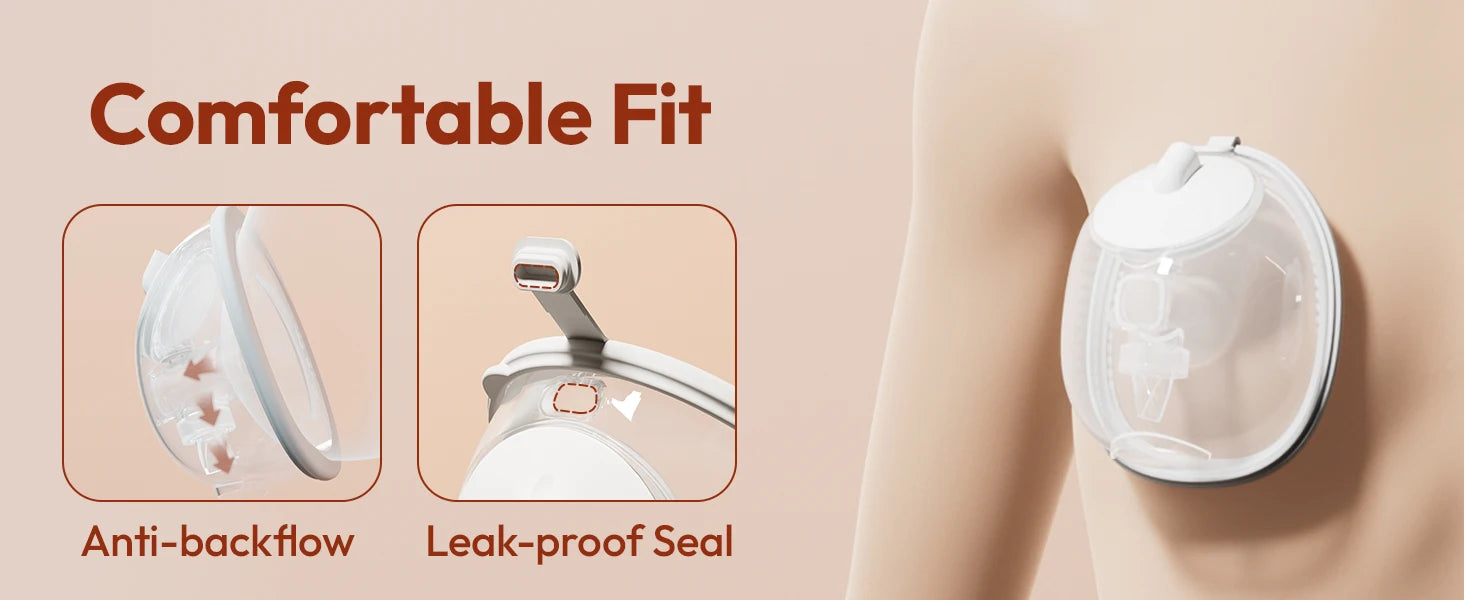 NCVI Electric Breast Pump With Wearable Cups.VibeMassage Technology,Adjustable Hospital Grade Strong Suction,Ultra Portable