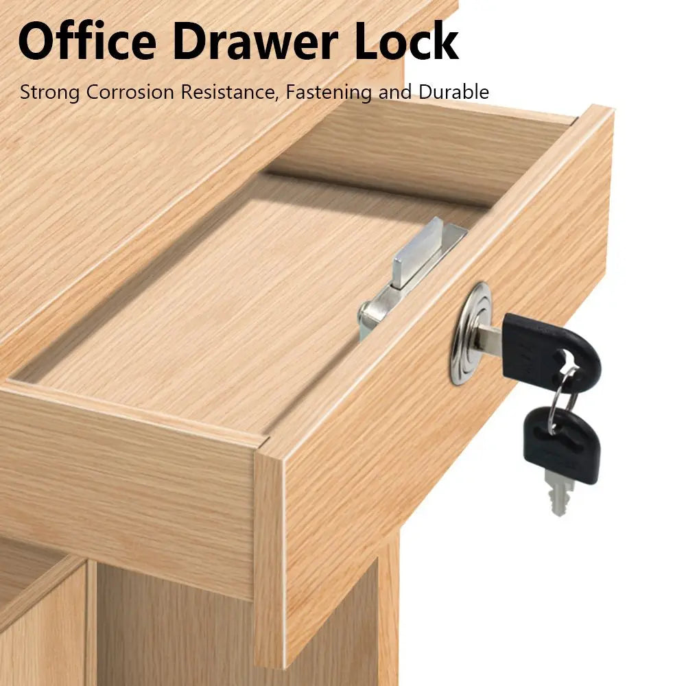 Office Burglarproof Zinc Alloy Cabinet Locker Wardrobe 2 Keys Drawer Lock