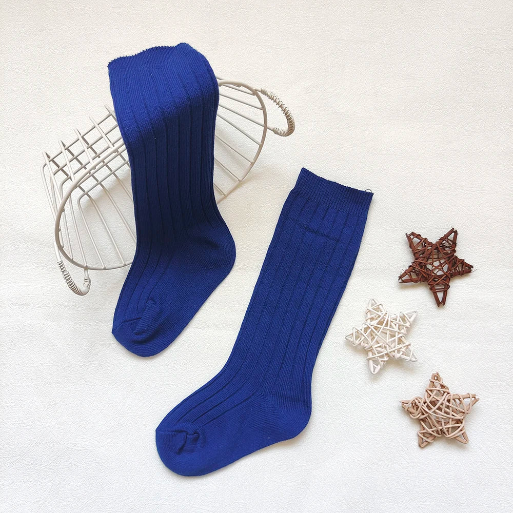 New Fashion Boys Girls Knee High Socks Cotton Breathable Stripe Kids Casual Sock Children School Uniform Socks Baby Socken Long