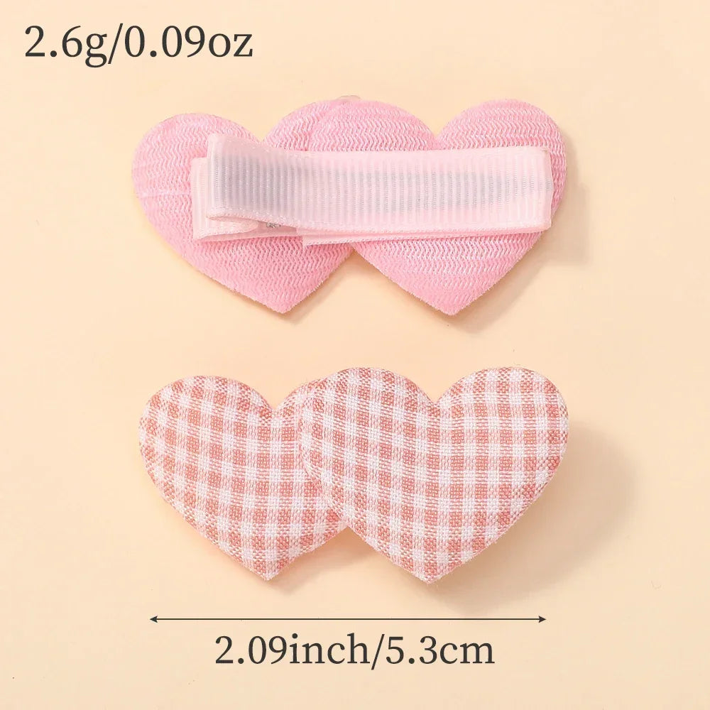 6Pcs Heart Designs Sweet Hair Clips Cute Headwear Mini Clips Kids Girls Outdoor Wear Lovely Hair Accessories Gifts