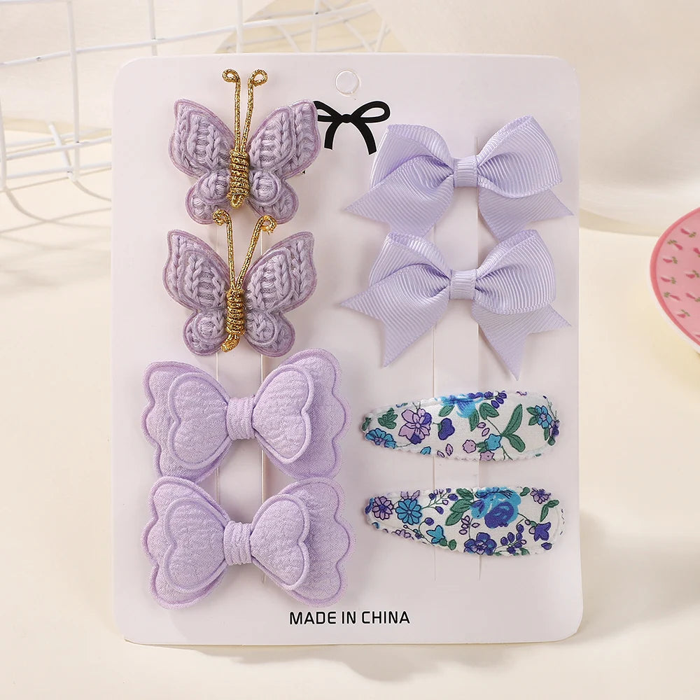 Children's Hair Clip Set 8 Pcs Hair Accessories With Butterfly Bows Hairpins For Girls