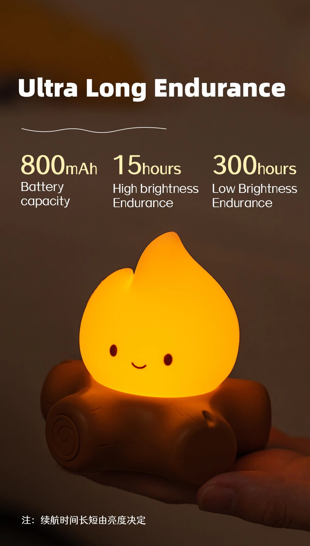 Campfire Night Lights With White Noise Creative Room Decoration Atmosphere LED Light Desk Lamp For Kids Christmas Birthday Gifts