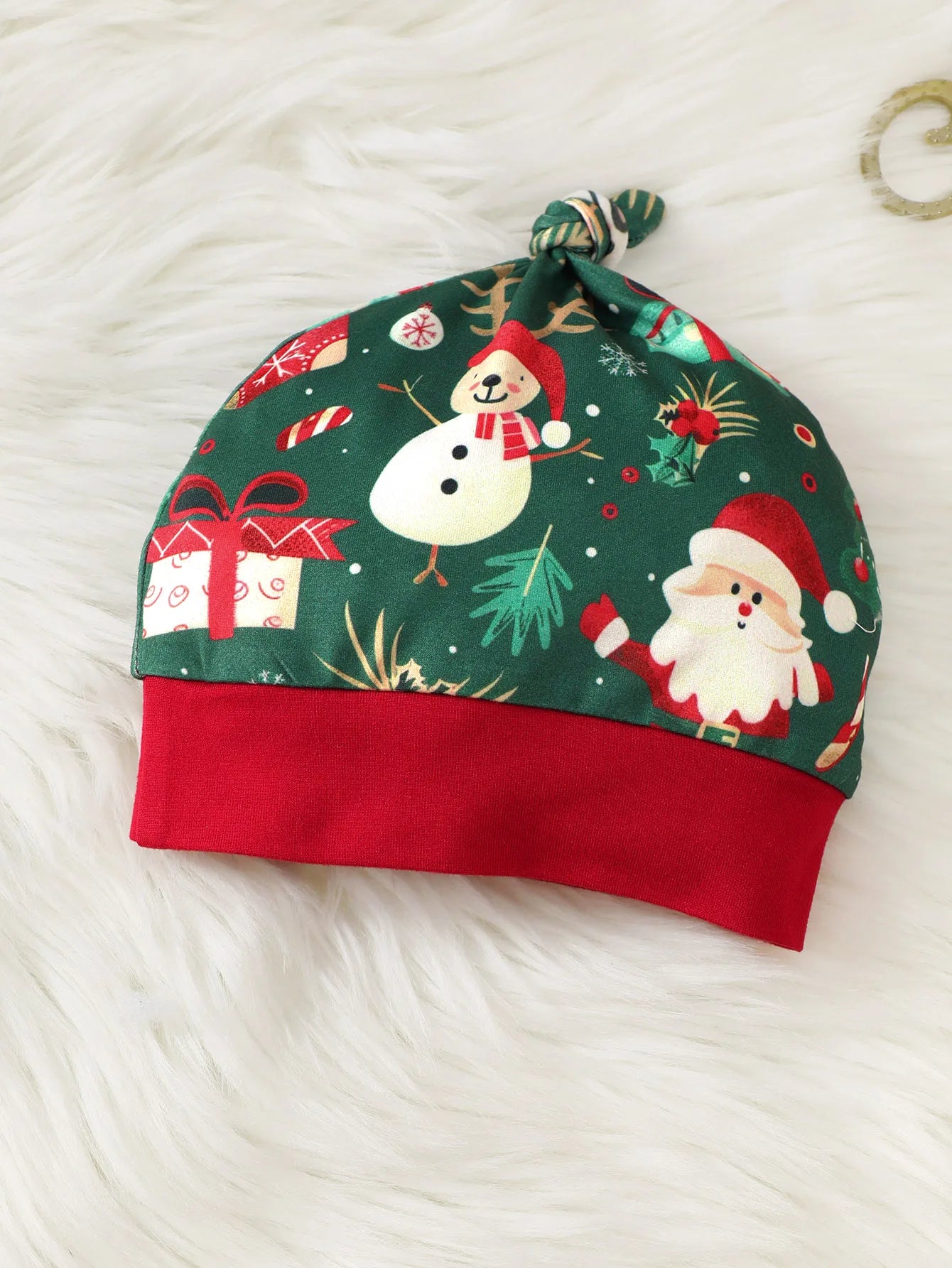 Baby girl Christmas Bodysuit Christmas elements zipper Long sleeved Bodysuit+Hat fit 0-18 Months Baby's New Year's Clothing