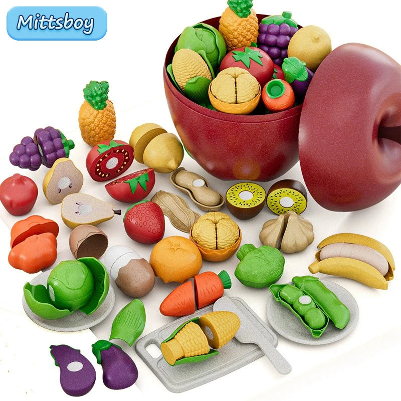 Montessori Paste Chechele Gift Box Simulation Durian Fruit Grapefruit Cherry Educational Toy  House Decompress Educational Toy