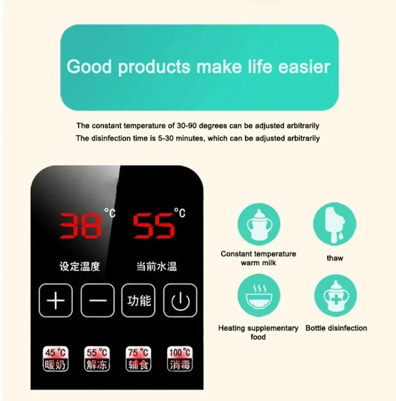 Baby Bottle Warmer Newborn Feeding Bottle Fast Heater Accurate Temperature Control Multifunctional Sterilizer Baby Accessories