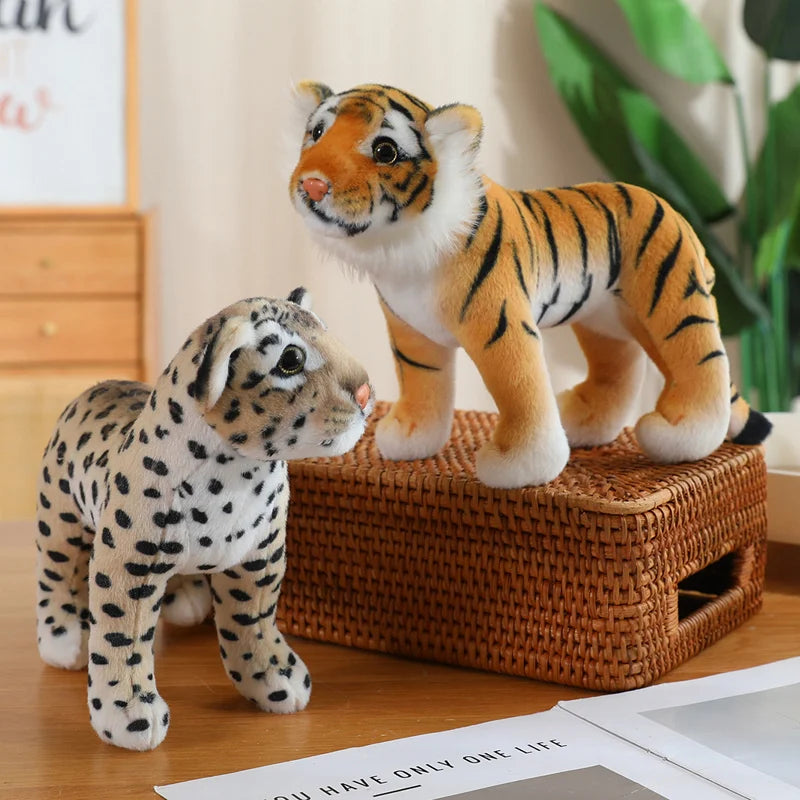 New Simulation Lion Tiger Leopard Plush Toys Home Decor Stuffed Cute Animals Dolls Gift For Children Birthday Christmas