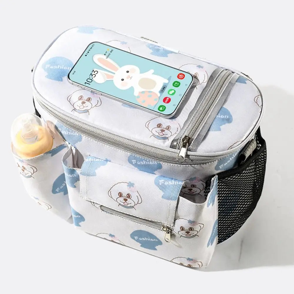 Multifunction Baby Pram Organizer Oxford Cloth Waterproof Baby Stroller Hanging Bag Diaper Bottle Storage Large-capacity