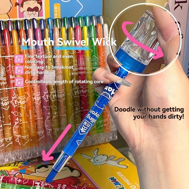 36/12 Pcs Rotate Color Crayola Set Washable Crayons for Kids Bulk Crayons for Arts & Crafts Back To School Art Supplies Crayons