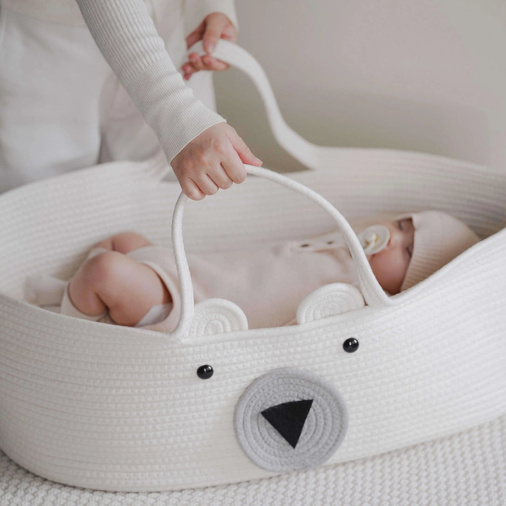 Newborn Infant Cradle Portable Outdoor Cotton Rope Woven Baby Sleeping Clothing Storage Nursery Storage Basket Toddler Nest Bed