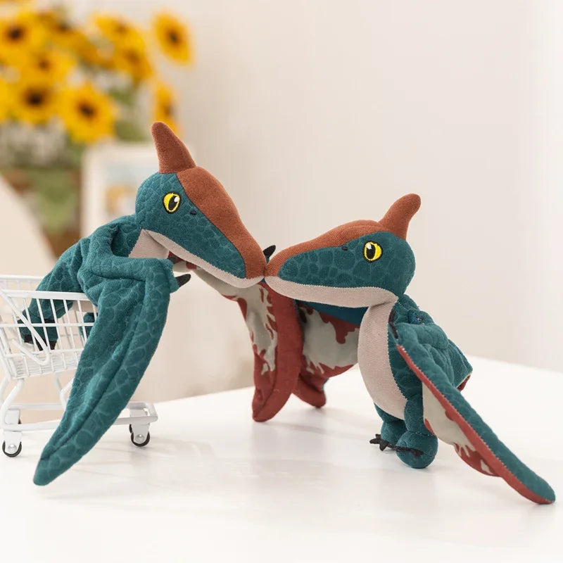 Hot 12cm Cyan Pterosaur Plush Toy Embossed Dinosaur Stuffed Animal Soft Prehistoric Creature For Kids Birthday Gift Room Decor