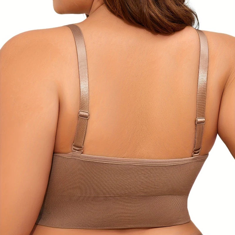 Women Bra Plus Size Seamless Brassiere Breathable Wire Free Bralette Underwear Comfortable Active Padded Brassiere Crop Top
