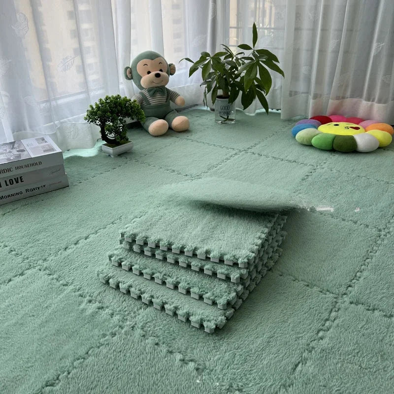 BrandName Baby Plush Activity Play Mat EVA Foam Non Slip Waterproof Puzzle Stitching Mat 30x30cm Model PT301