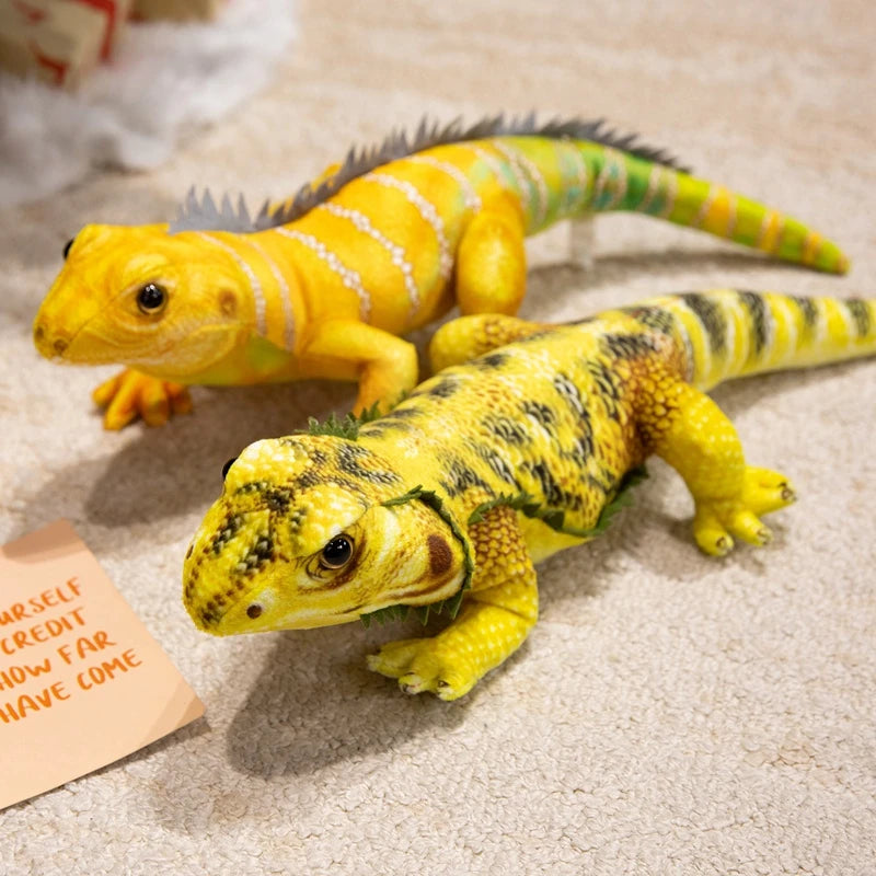 Hot Tropical Rainforest Wildlife Simulation Lizard Plush Doll Lifelike Chameleon Stuffed Toys Cute Reptile Pet Model Kids Gifts