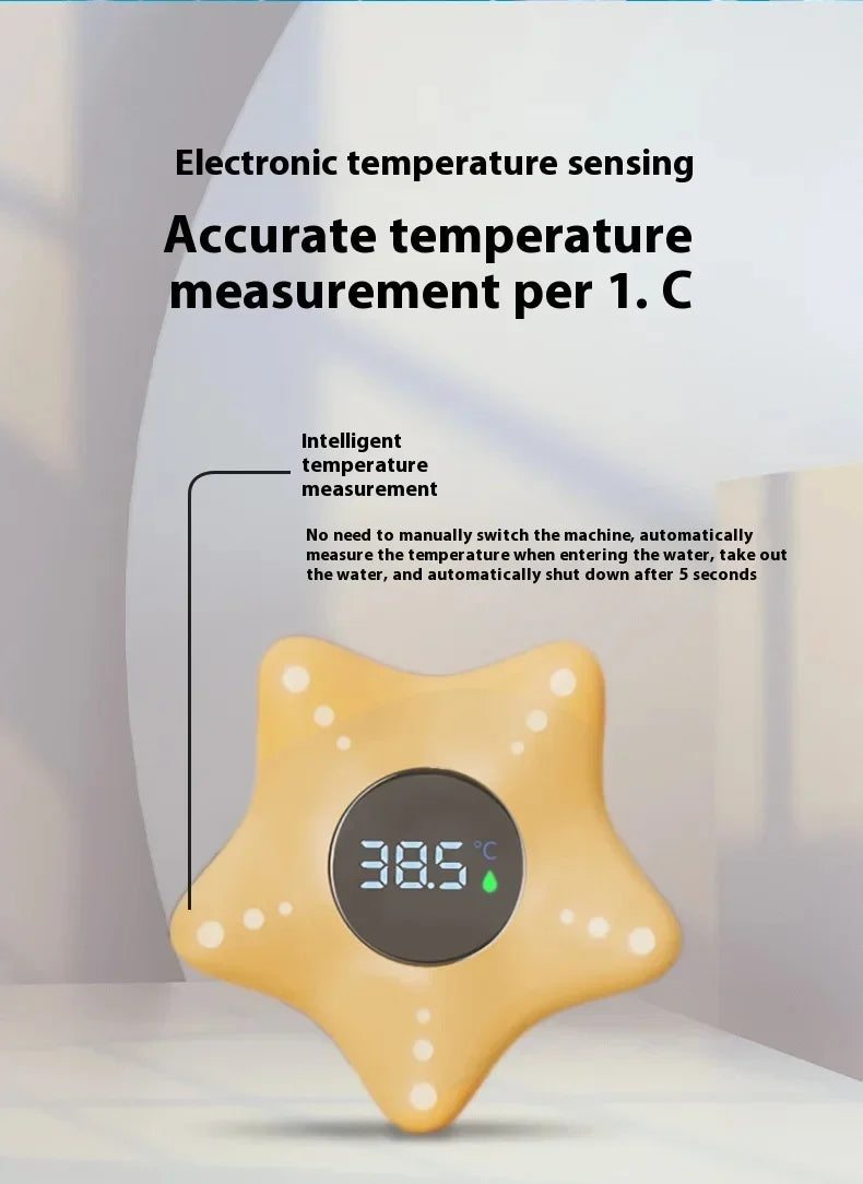 Floating Star Bath Thermometer, LED Display Water Temperature Monitor, Safe Bath Time Toy for Babies & Kids (Newborn Gift)
