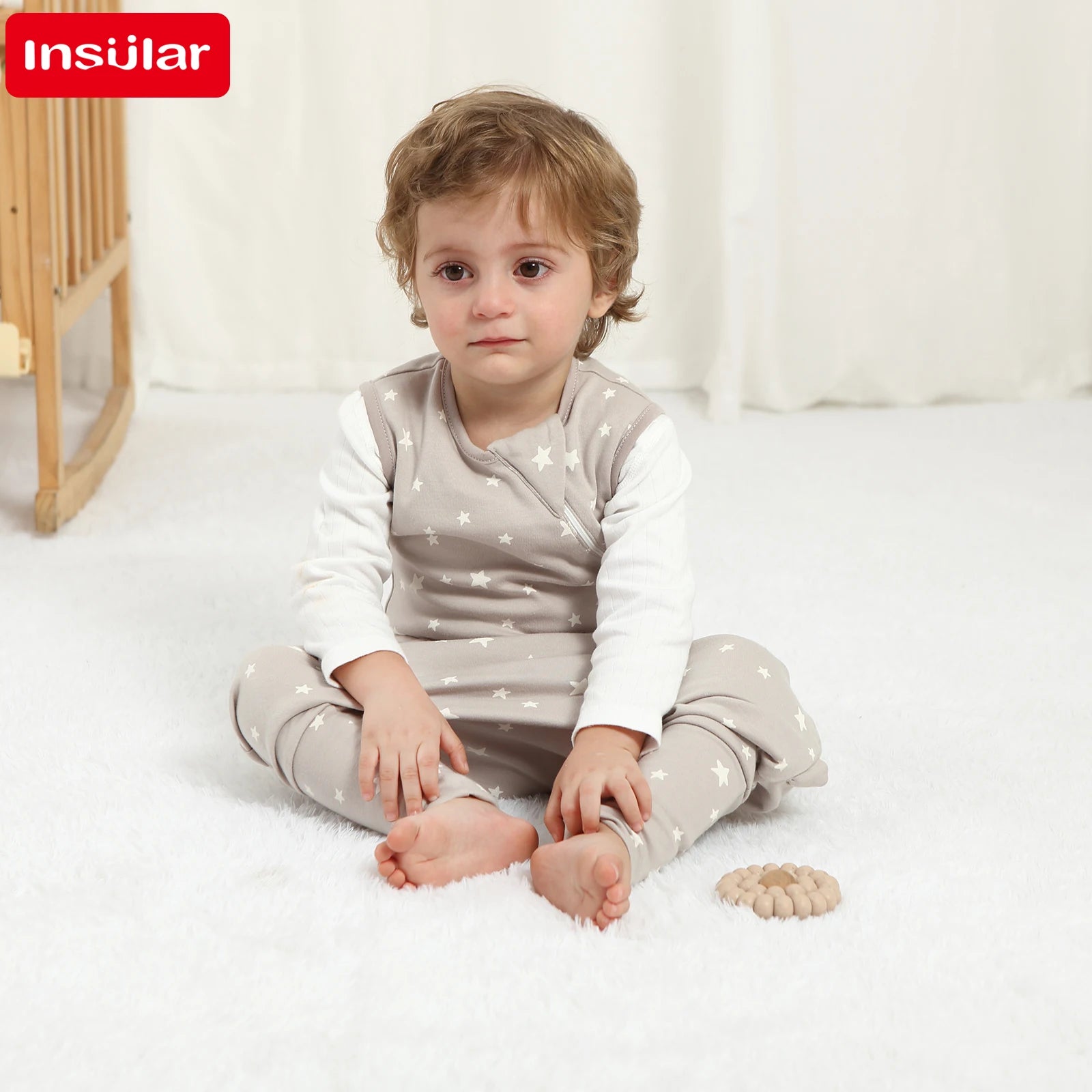100% Cotton Baby Split Leg Sleep Sack Sleeveless Homewear Four Seasons Wear Two Way Zipper Comfortable Sleeping Bag for Infants