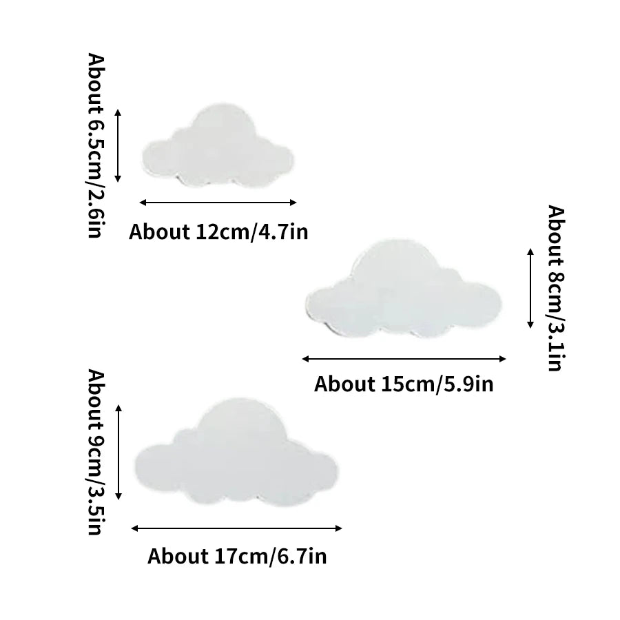 Ins Nordic Wooden Wall Stickers Wooden White Cloud Sticker Kids Room Decoration Home Crafts Nursery Decor Wall Ornament