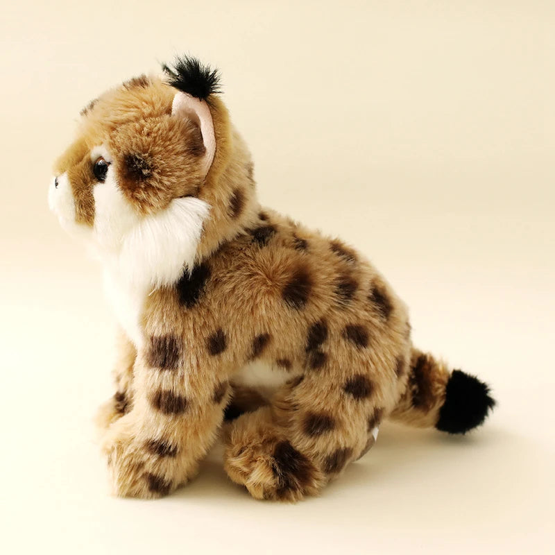 25CM Anime Yellow Leopard Plush Toy Ultra-Soft Simulated Animal Cute Wildlife Doll Lifelike Collectible Kids Gift