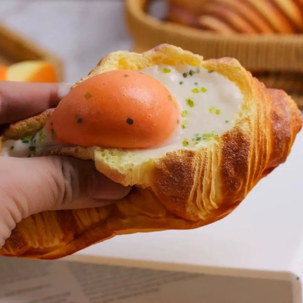 Simulated Simulated Egg Toast Squeeze Toy Prank Decoration Oversized Bread Squishy Toy Slow Rising Realistic