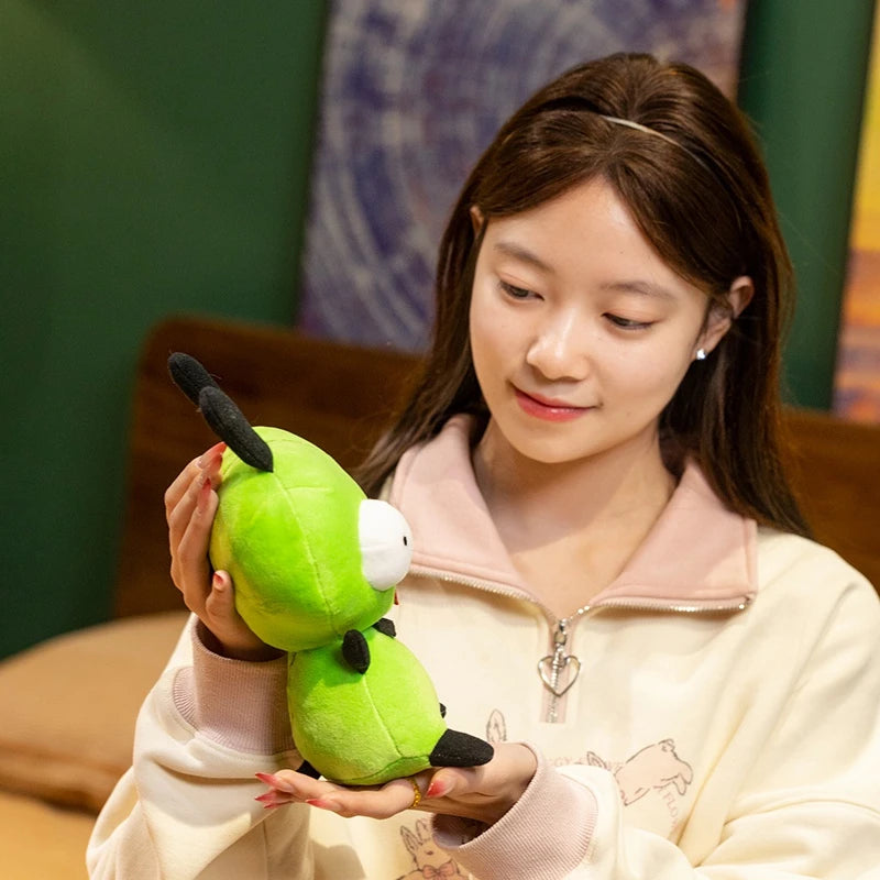 Hot 25cm Alien ET 3D Eyes Green Invader ZIM GIR Dog Plush Figure Toy Soft Stuffed Collectible Christmas Gift Toys for Children