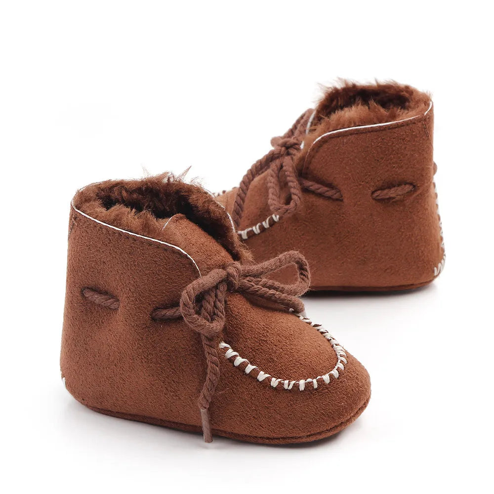Winter Baby Girls and Boys Thick Warm Plush Fur Booties Fashion Design Soft Soled Comfortable High Quality Prewalker Shoes D2245