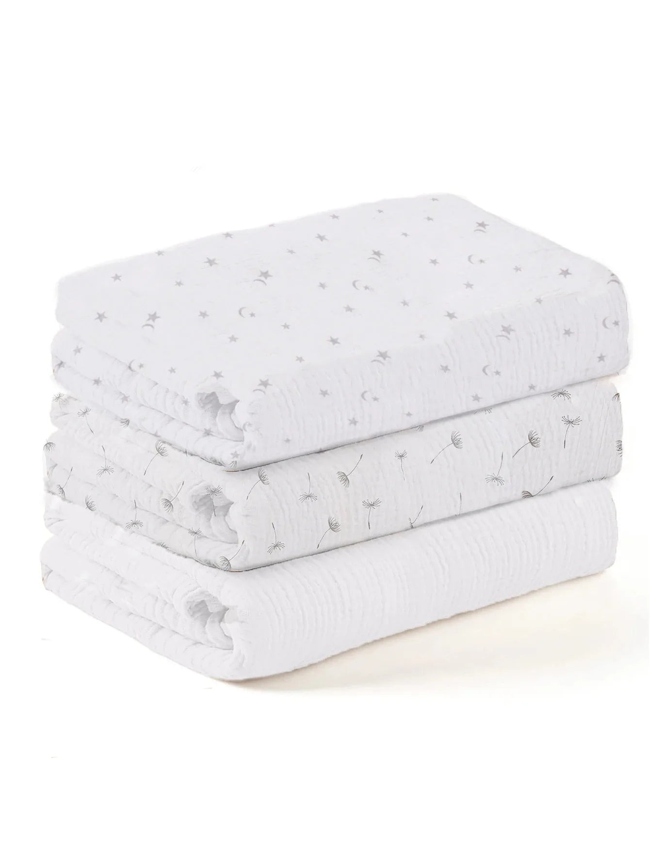 3PCS Muslin Baby Swaddle Blankets Soft Breathable Newborn Swaddle Wrap Baby Receiving Blanket for Boys Girls
