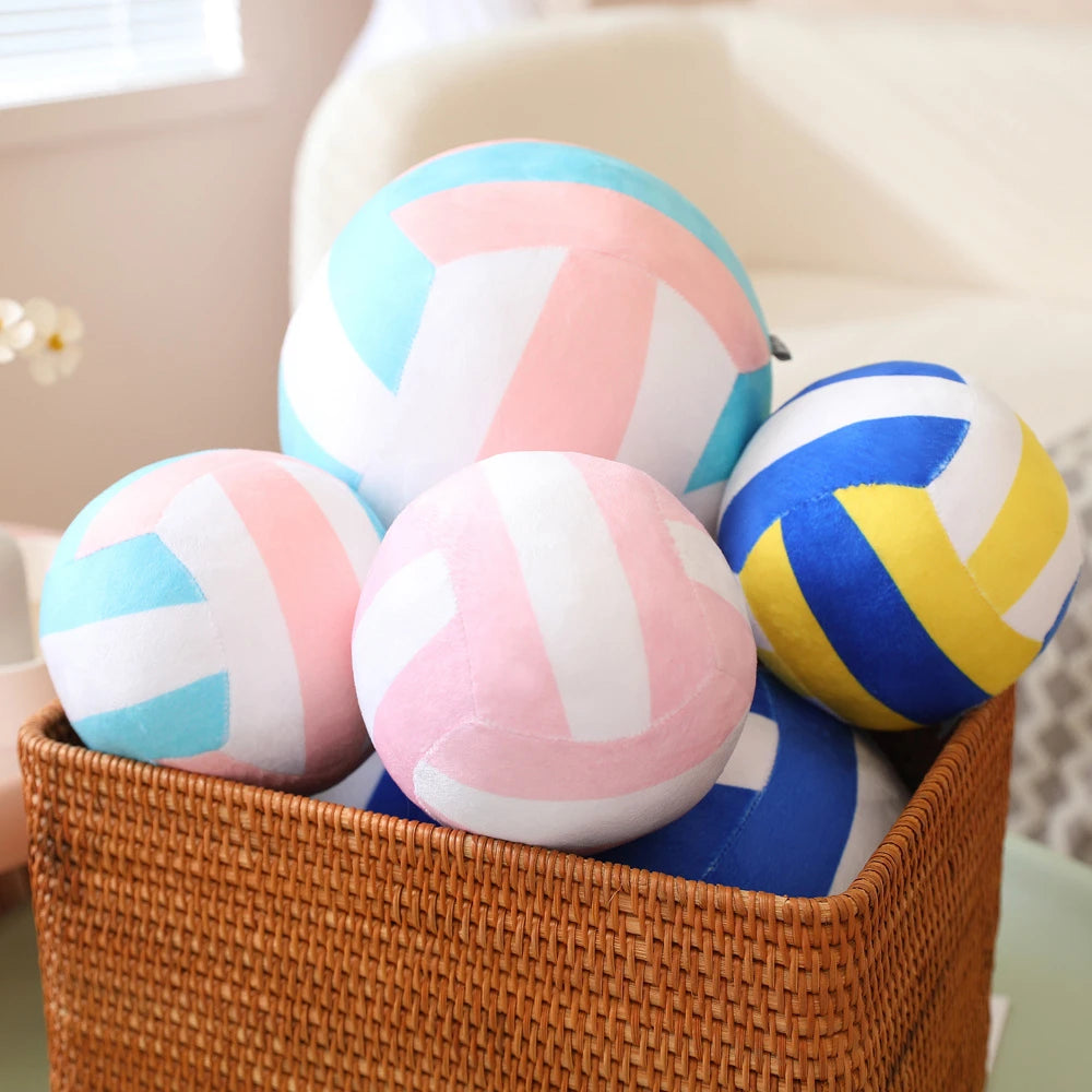 Hot Sale Kawaii Simulation Volleyball Plush Toy Cute Volleyball Props Pillow Accompany Kids Soft Gifts for Girls Boys Room Decor