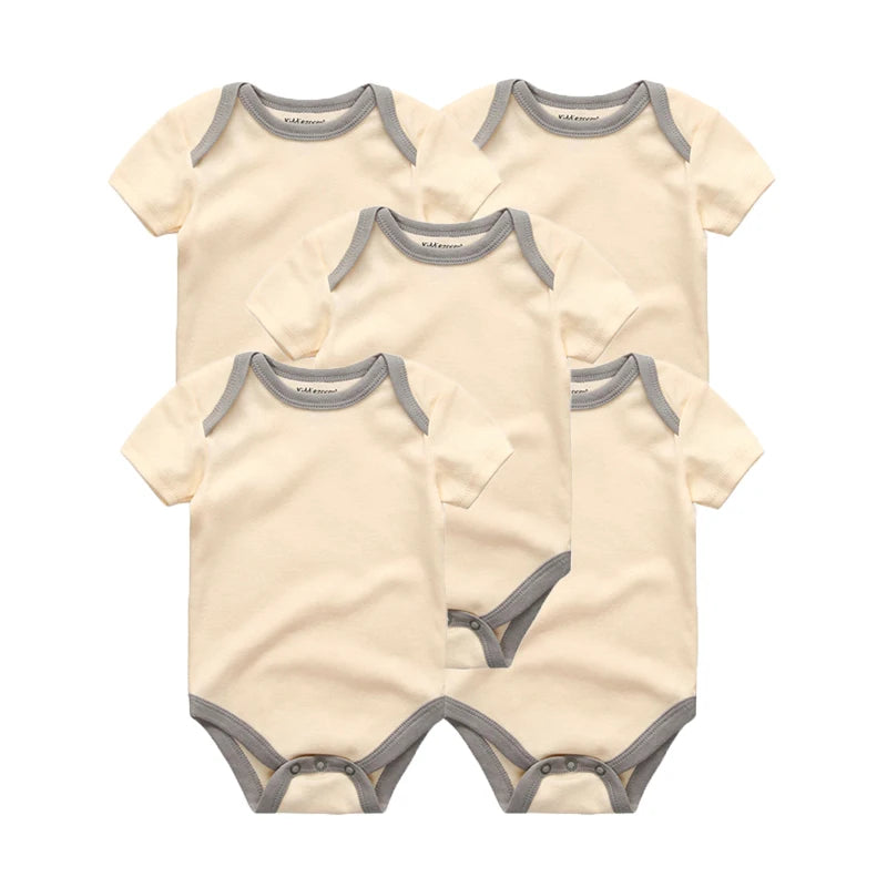 Carter's 5-Piece Solid Color Unisex Baby Bodysuits Short Sleeve Onesies 0-12M Soft Cotton