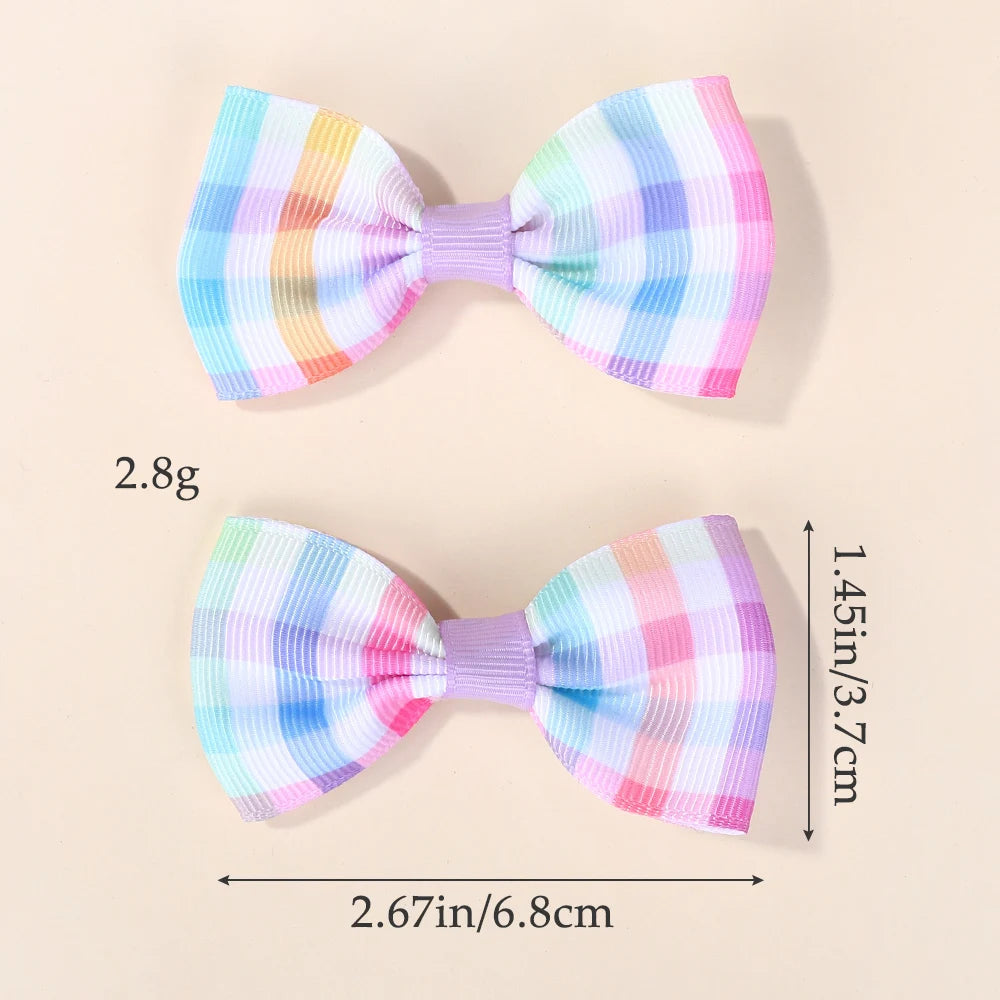 Random 60Pcs Cartoon Printing Hair Bows Hair Clip Baby Girls Hairbangs Hairgripes Fresh Rural Style Kids Headwear