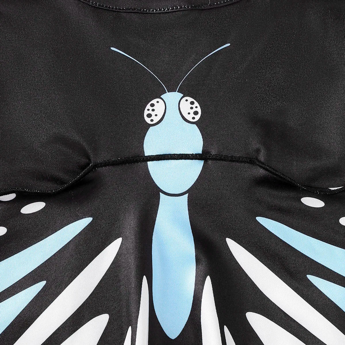 4-7 Year old Girls' Long sleeved Shirt Blue Butterfly Print Role-playing shirt, Children's girls' Autumn Performance Costume