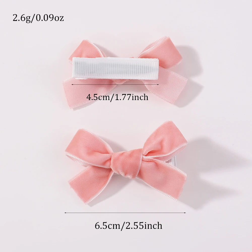 6Pcs Solid Ribbon Bows Hair Clips Cute Handmade Bow Hairpin Barrettes Headwear for Baby Girls Kids Hair Accessories Gifts