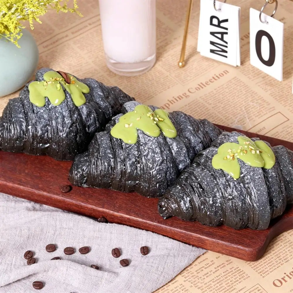Realistic Croissant Squishy Slow Rising Toy Soft Simulation Food Bread Stress Relief Squeeze Toy Photo Props