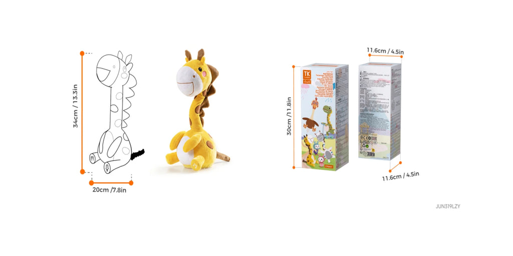 Dancing Talking Dinosaur Toy Mimicking Twisting Electronic Soft Plush Giraffe Toy with Record Repeating What You Say Singing