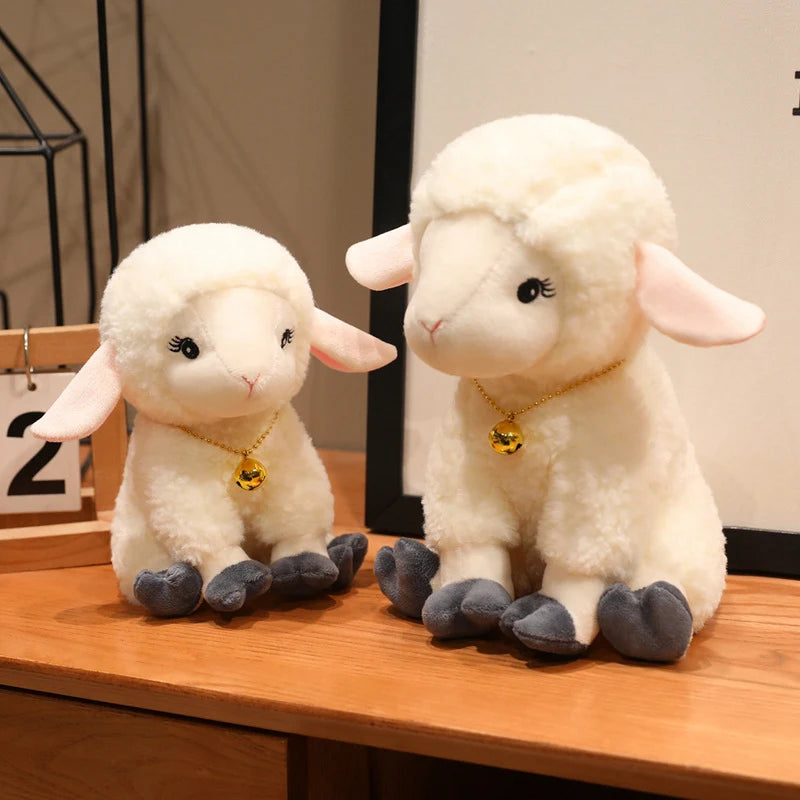 2026 Adorable Bell Sheep Stuffed Plush Toys Accompany Sheep Stuffed Animals Soft Collectible Kids Fans Birthday Xmas Toys Gift