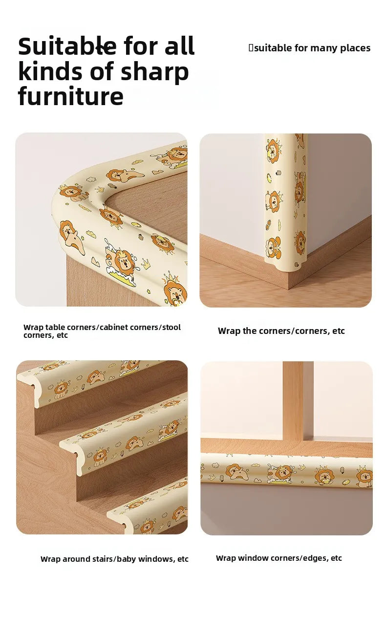 2M Soft Cartoon Foam Children Bumper Strips Solid Baby Safety Protection Strip Kids Furniture Table Edge Guards Corner Protector