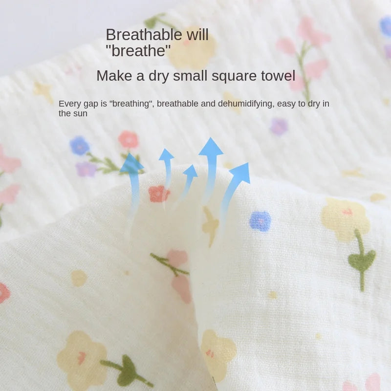 4 Layer Cotton Gauze Baby Face Towel Muslin Squares Baby Saliva Towel for Newborn Washcloth Handkerchief Absorbent Face Towel