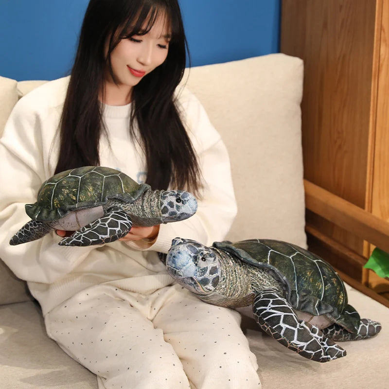 Simulation Sea Turtle Plush Toy Kawaii Soft Stuffed Tortoise Animal Home Decor & Birthday Gift for All Ages