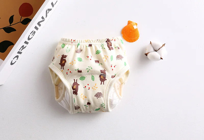 Cotton Baby Training Pant Reusable Gauze Diaper Waterproof Cloth Diaper Baby Study Pants Washable Nappies Diapering