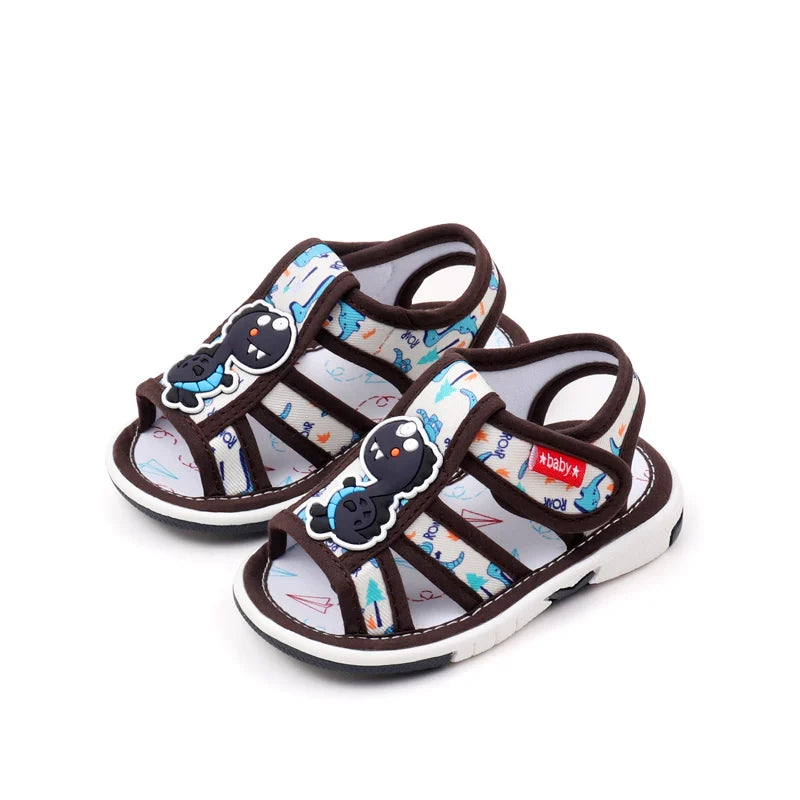 2025 Baby Sound Shoes Toddler Prewalking Summer Sandal High Quality Cute Animal for Boys and Girls Kid Squeaky Sneaker MY2402