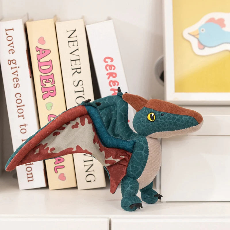 Hot 12cm Cyan Pterosaur Plush Toy Embossed Dinosaur Stuffed Animal Soft Prehistoric Creature For Kids Birthday Gift Room Decor