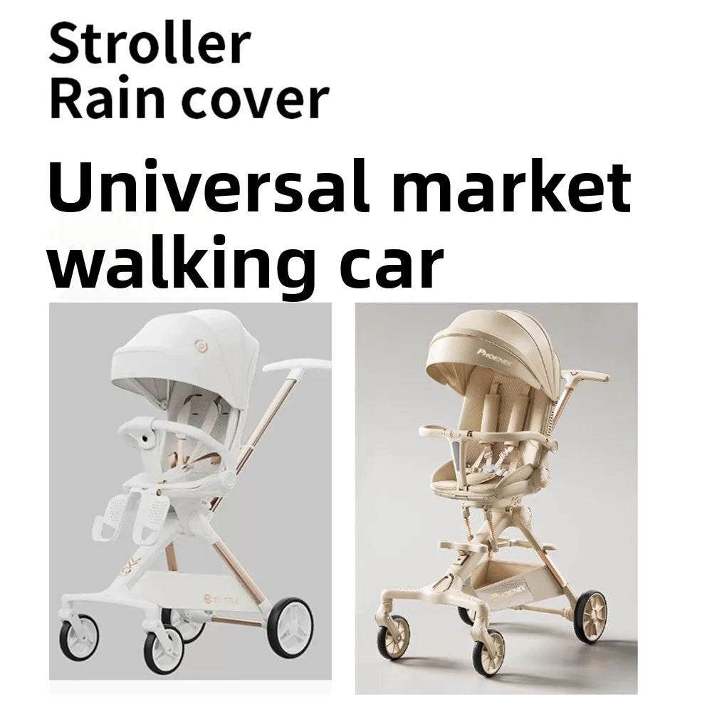 Transparent Baby Strollers Rainproof Cover Windproof Waterproof Baby Pram Rain Cover Travel Nobstructed View Pushchair Raincoat