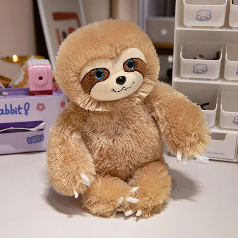Simulation Fluffy Chubby Sloth Plushies Doll Cute Stuffed Animals Kawaii Soft Lifelike Sloth Kids Toys for Girls Boys Gifts Deco
