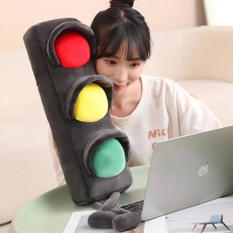 Lifelike Stuffed Signal Lamp Plush Toys Soft Traffic Light Toys For Children Funny Traffic Game Props Creative Home Decor