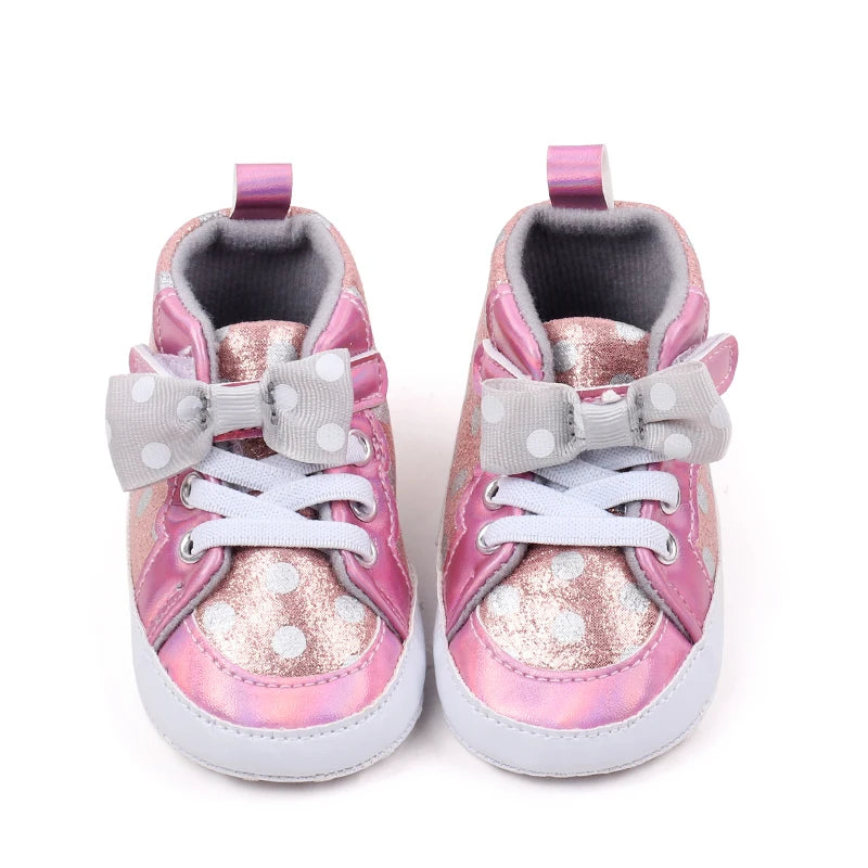 Baby Girl Spring and Autumn Butterfly Bowknot Soft Sole Comfortable Prewalker Shoes Indoor Outdoor Walking Shoes First Walkers