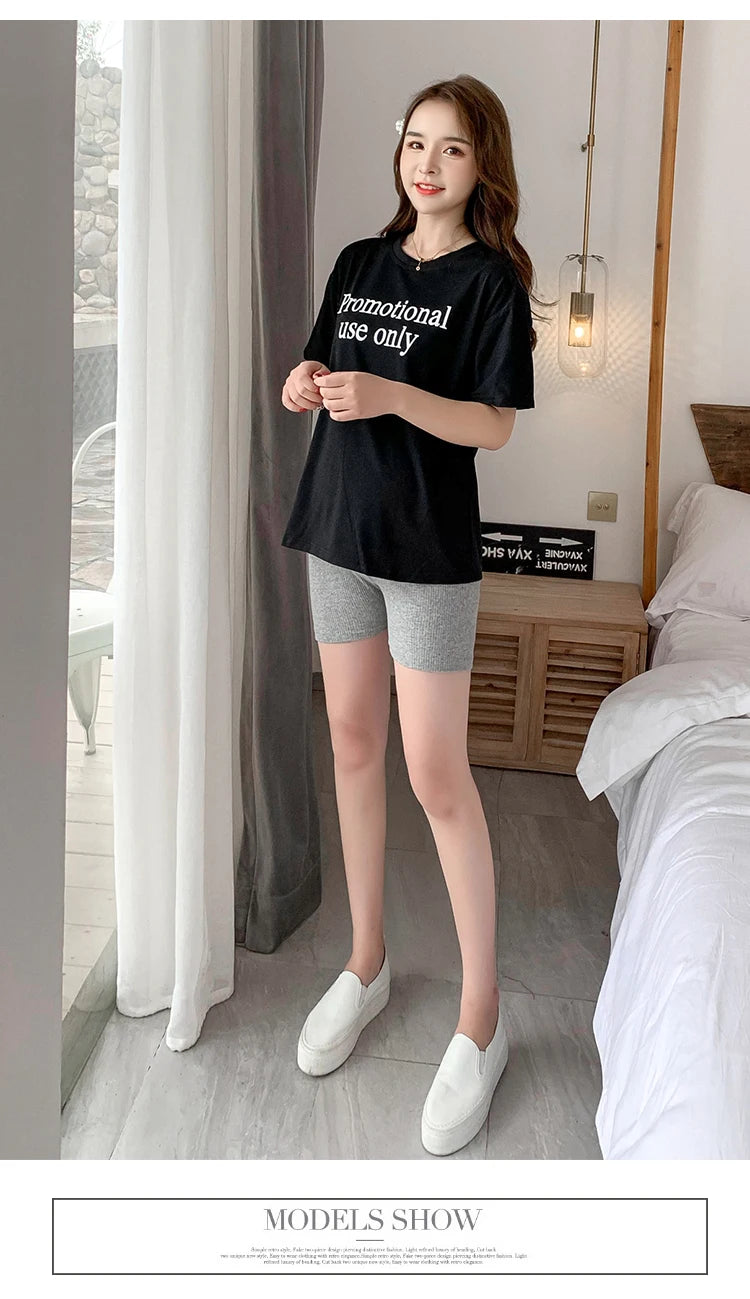 Pregnant Women Summer Pants Comfortable Cotton Trousers Letters Embroidery Pregnancy Short Leggings Slim Stripe Maternity Shorts