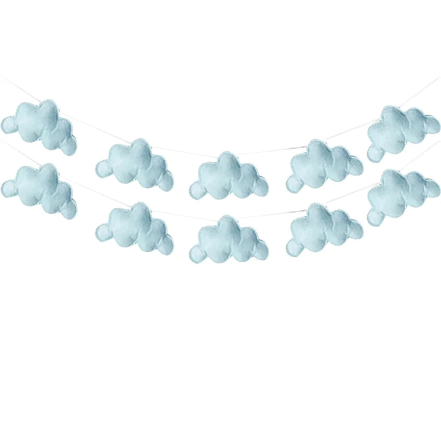 Ins Nordic Felt Cloud String Wall Hanging Decor Set 2 Piece Model Cloud String For Home Decor
