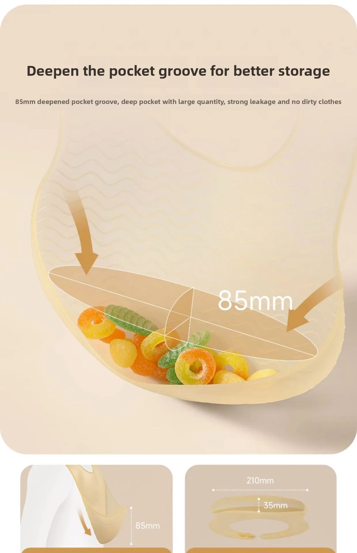 1 Pc Baby Silicone Jelly Bib Lightweight Widen Shoulder With PP Box Water Proof Adjustable Length Design Baby Tableware Bib